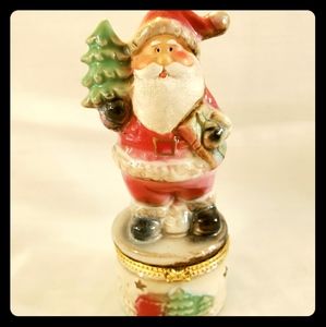 Holiday Trinket Ring Box Santa Claus Christmas